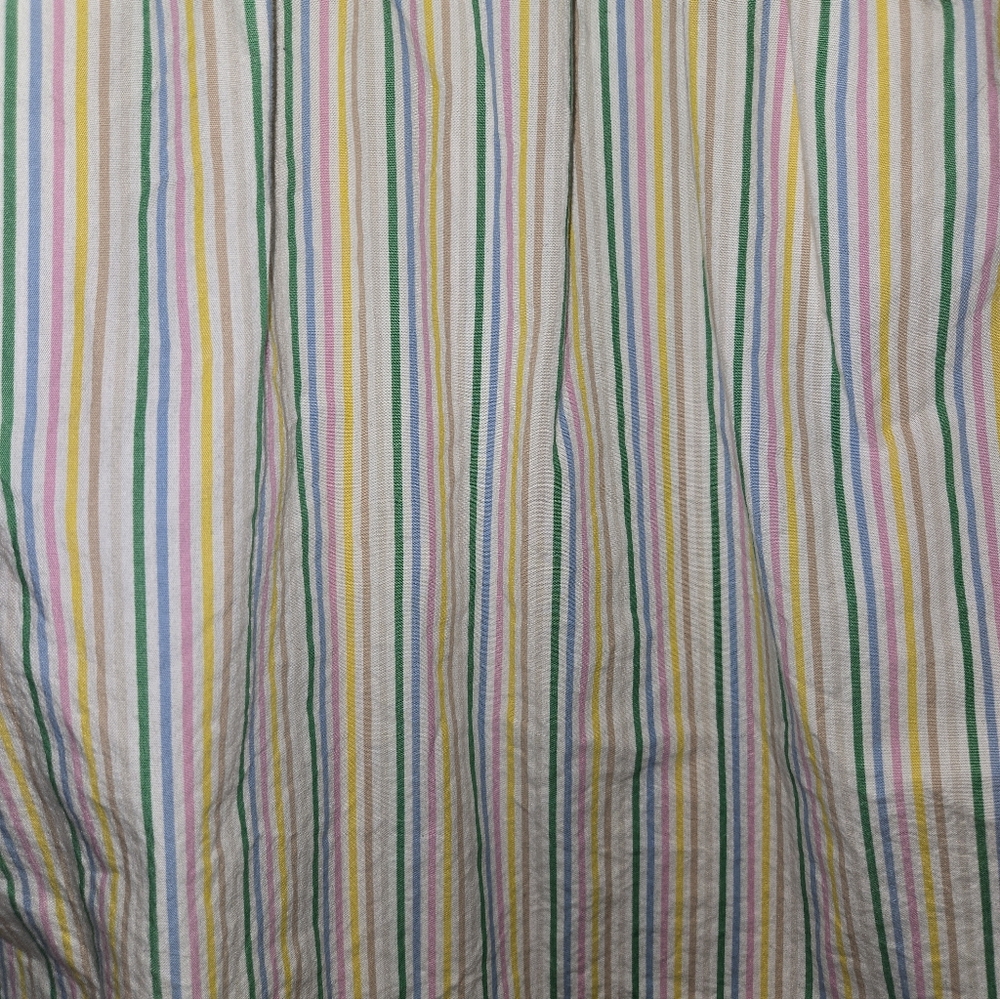 J Crew Factory Multi Color Pinstripe Ruffle Blouse Size 18 - Picture 3 of 15